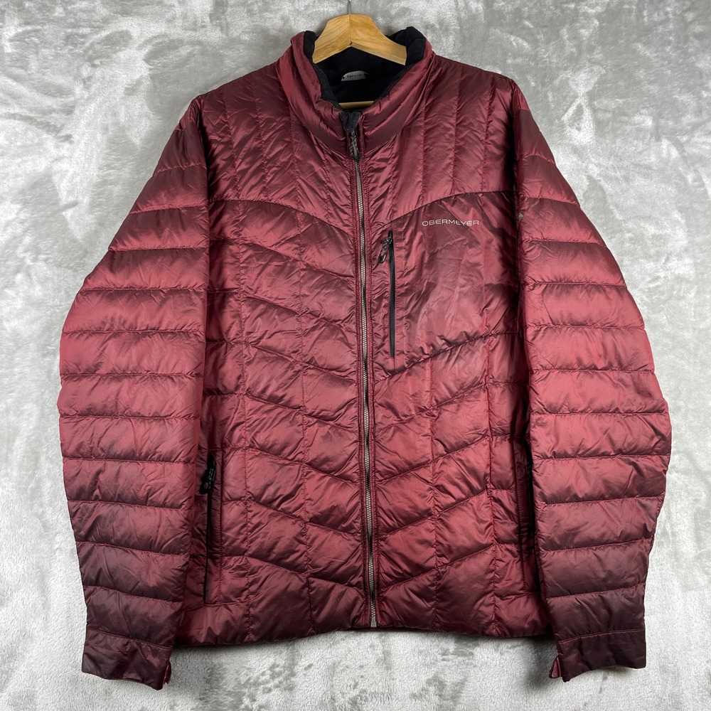 Obermeyer Puffer Jacket Mens L Burgundy Klaus Down Insulated 24097